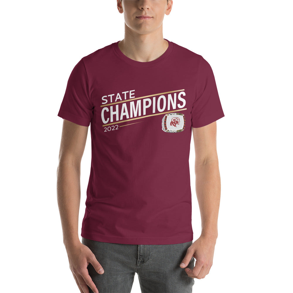 Merino High School 2022 State Championship Ring Goldline Unisex t-shirt