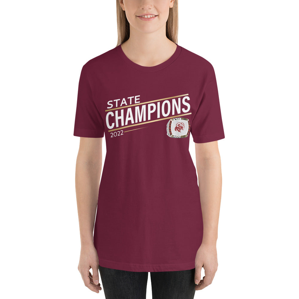 Merino High School 2022 State Championship Ring Goldline Unisex t-shirt