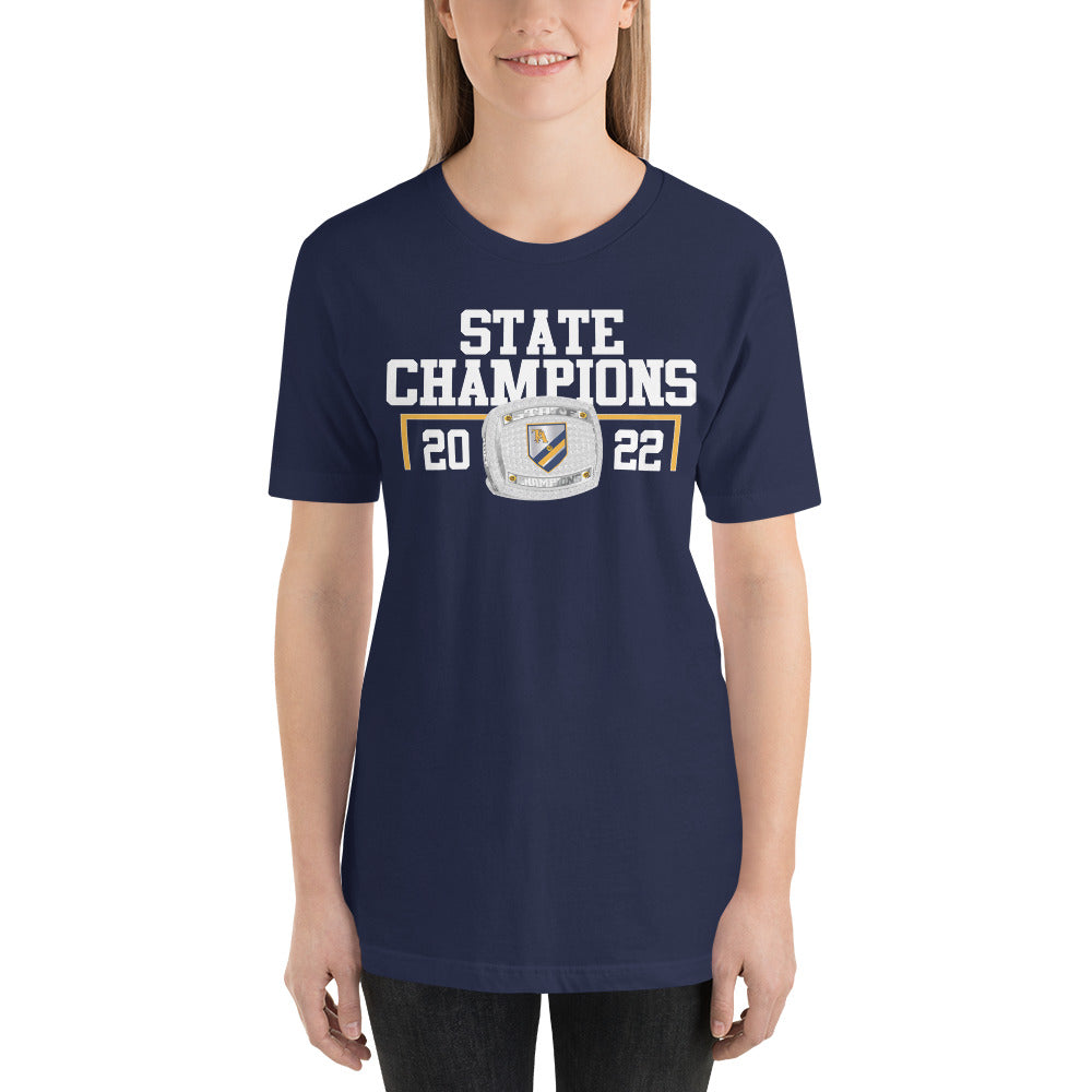Tuscaloosa Academy Men’s Soccer 2022 State Championship Ring Unisex t-shirt
